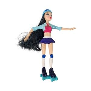 Bratz Lil Roller Skaters Jade Mini Doll Vintage MGA Black Blue Hair 5.5 Inch